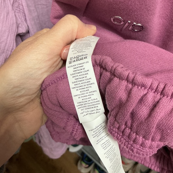 ALO Yoga Accolade Sweatshirt and Straight Leg Sweatpants Set in Soft Mulberry - Picture 9 of 9